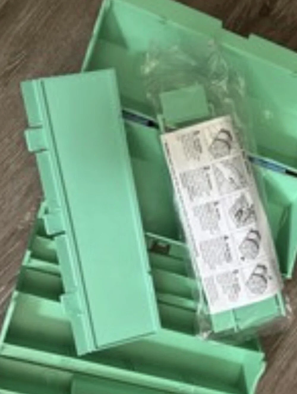 Vintage Rolykit Roll-up Storage Organizer 1970s/1980s Sea Foam Green Blue Box